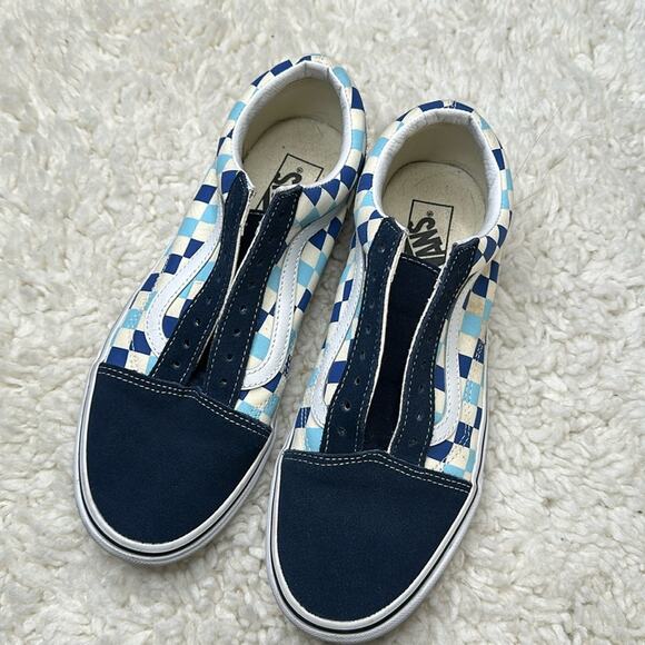 Blue Checkered Old Skool Style Vans - Picture 2 of 11